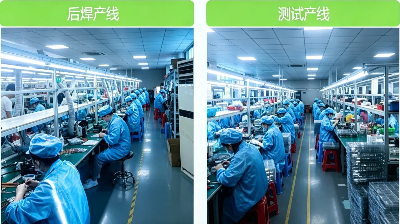 后焊与PCBA测试产线
